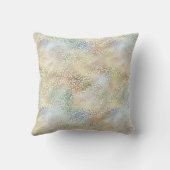 ティール(緑がかった色)ブルー金ゴールドグリーングラムレオパードプリント クッション (裏面)