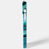 ティール(緑がかった色)ブルー金ゴールドターコイズ名前をカスタムするiPhoneケース Case-Mate iPhoneケース (裏面 / 左)