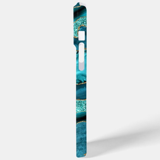 ティール(緑がかった色)ブルー金ゴールドターコイズ名前をカスタムするiPhoneケース Case-Mate iPhoneケース (裏面 / 左)