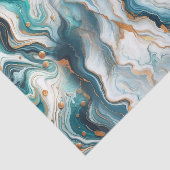 ティール（緑がかった色）ブルー金ゴールドホワモダンイトマーブルアゲ結婚ート 薄葉紙 (詳細)