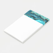 ティール(緑がかった色)ブルー金ゴールドマーブルターコイズ名前をカスタムする ポストイット (アングル)