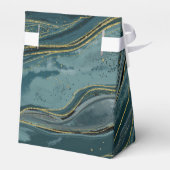 ティール（緑がかった色）ブルー金ゴールド抽象芸術水結婚色 フェイバーボックス (裏面サイド)