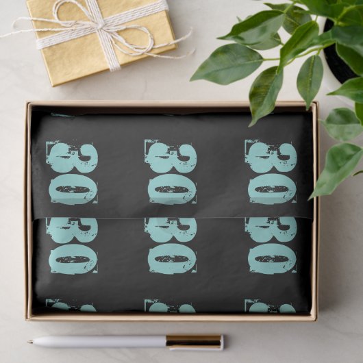 ティール(緑がかった色)ブルー30thダーティ30祝パーティー 薄葉紙 (ギフト)