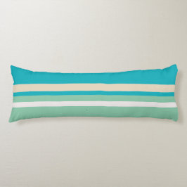 ティール（緑がかった色）ブルー、グリーン、ターコイズストライプ ボディピロー