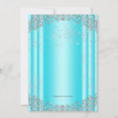 ティール(緑がかった色)ブルー&グレーパールファースト聖餐式 招待状 (裏面)