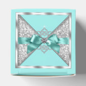 ティール（緑がかった色）ブルー&シルバースウィート16 フェイバーボックス (上部)