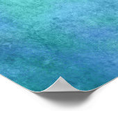 ティール（緑がかった色）ブルー、パープル、アクア、バイオレットの水色 ポスター (角)