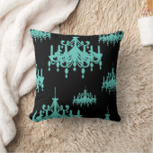 ティール（緑がかった色）ブルー/ブルーシャンデリア装飾装飾用クッション クッション (ブランケット)