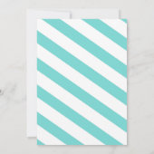 ティール（緑がかった色）ブルー&ホワイトギフト誕生日パーティーの招待状 招待状 (裏面)