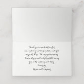 ティール（緑がかった色）ブルー&金ゴールドシャワーパーティーありがとう プレイスカード (内部開封)