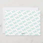 ティール(緑がかった色)ブルーMOMタイポグラフィフォトマザーズの日 シーズンカード (裏面)