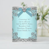 ティール（緑がかった色）ブルーRSVPすべての目的 出欠カード (スタンド正面)