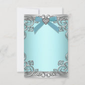 ティール（緑がかった色）ブルーRSVPすべての目的 出欠カード (裏面)