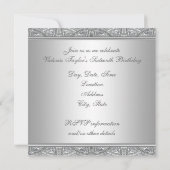 ティール（緑がかった色）ブルーSweet sixteenパーティー 招待状 (裏面)