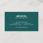 ティール(緑がかった色)ブロックコンクリート建築ビルダ 名刺 (裏面)