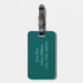 ティール(緑がかった色)ブロックストライプ ラゲッジタグ (裏面縦)