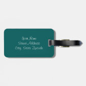 ティール(緑がかった色)ブロックストライプ ラゲッジタグ (裏面横)