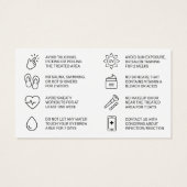 ティール(緑がかった色)ブローズアフターケアPMUブローインストラクションのカード (裏面)