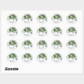 ティール(緑がかった色)ブーケありがとう – Circle Sticker ラウンドシール (シート)