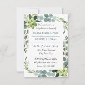 ティール（緑がかった色）ブーケフレーム- 3x5ベビーシャワー招待状 招待状 (正面)