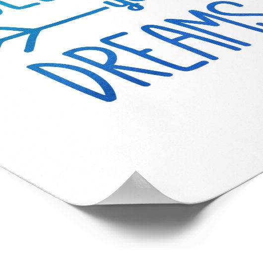 ティール（緑がかった色）ブ後を追ルーズドリームズ感動的引用文 ポスター (角)