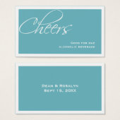 ティール（緑がかった色）ブ結婚ルーフォーマルのカスタムイベント飲料チケット (正面&裏面)