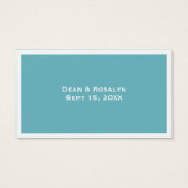 ティール（緑がかった色）ブ結婚ルーフォーマルのカスタムイベント飲料チケット (裏面)