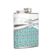 ティール（緑がかった色）ブ結婚ルー フラスク (右)