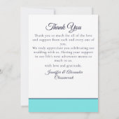 ティール(緑がかった色)ブ航海のループハート結婚いかり 招待状 (裏面)