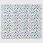 ティール(緑がかった色)プラムチャーム:紫とティール(緑がかった色)の融合 ラッピングペーパー (フラット)