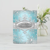 ティール（緑がかった色）プリンセスウィンターワンダーランドスウィート16招待状 招待状 (スタンド正面)