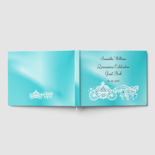 ティール(緑がかった色)プリンセスコーチ&ウズキンチェニェラ ゲストブック (全面)