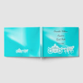 ティール(緑がかった色)プリンセスコーチ&ホーススウィート16 ゲストブック (全面)