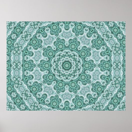ティール(緑がかった色)プリント ポスター (正面)