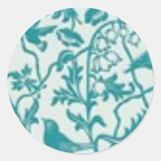 ティール（緑がかった色）プリント – 単語を追加カスタマイズする ラウンドシール (正面)