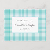 ティール（緑がかった色）プレイドベビーシャワーアドバイスカード アドバイスカード (正面)