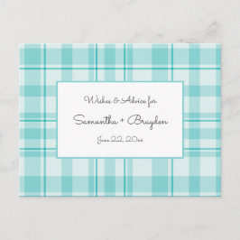 ティール（緑がかった色）プレイドベビーシャワーアドバイスカード アドバイスカード