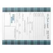 ティール（緑がかった色）プレイド5および1食品用メモ帳 ノートパッド (正面)