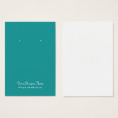 ティール(緑がかった色)プレーンシンプルカスタムイヤリングカード (正面&裏面)