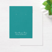 ティール(緑がかった色)プレーンシンプルカスタムイヤリングカード (デスク)
