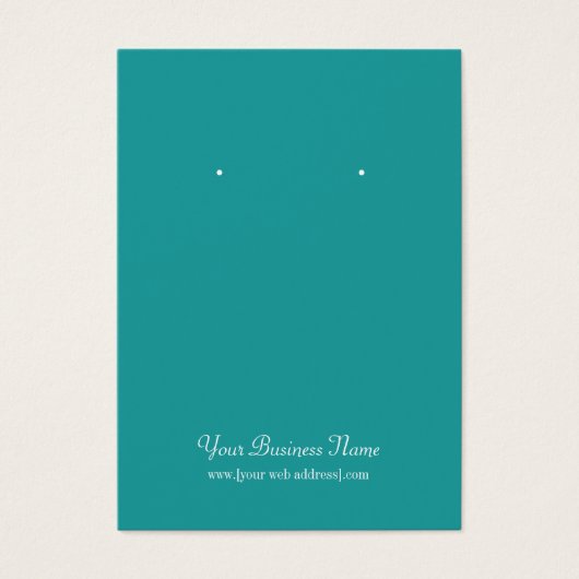 ティール(緑がかった色)プレーンシンプルカスタムイヤリングカード (正面)