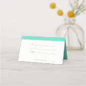 ティール（緑がかった色）プー結婚ニー座席表 プレイスカード (裏面)