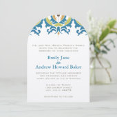 ティール（緑がかった色）ヘーゼルナッツグリーンリーダマスクウェディング招待状 招待状 (スタンド正面)