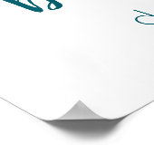 ティール(緑がかった色)ベビーシャワー |アクアブルーグリーンハートへようこそ ポスター (角)