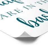 ティール（緑がかった色）ベビーシャワー | Aquaテーブルの記号の数を推測 ポスター (角)