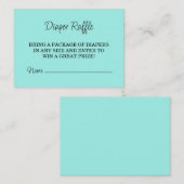 ティール(緑がかった色)ベビー&株式会社ベビーシャワー エンクロージャーカード (正面/裏面)