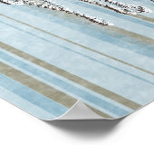 ティール（緑がかった色）ベージュシャビーシックシャンデリアウォールアートプリント ポスター (角)