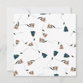 ティール（緑がかった色）、ベージュヴィンテージバラ結婚式招待状 招待状 (裏面)