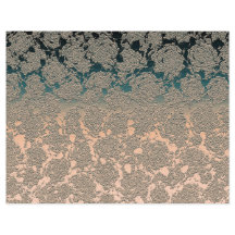 ティール（緑がかった色）ベージュ多肉性フローラメタリックパターン