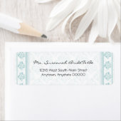 ティール(緑がかった色)ペイズリーダマスク住所 シール (インサイチュ)